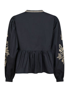 Ginia Emb Blouse - Navy