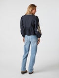 Ginia Emb Blouse - Navy