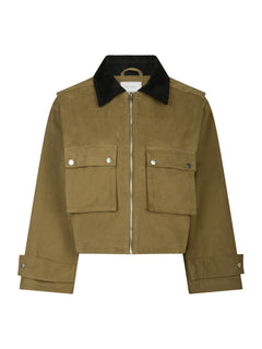 Rivera Canvas Boxy Jacket - Army