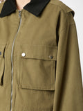Rivera Canvas Boxy Jacket - Army