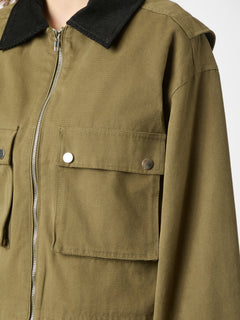 Rivera Canvas Boxy Jacket - Army
