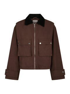 Rivera Canvas Boxy Jacket - Brown