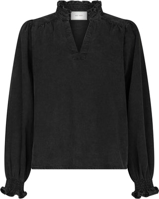 Emmeline Denim Blouse - Black