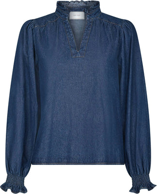 Emmeline Denim Blouse - Dark Blue