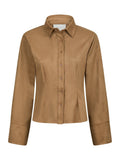 Rosa Faux Suede Shirt - Cognac