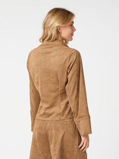 Rosa Faux Suede Shirt - Cognac