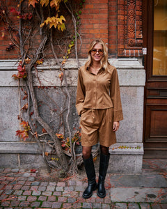 Rosa Faux Suede Shirt - Cognac