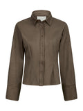 Rosa Faux Suede Shirt - Dark Brown