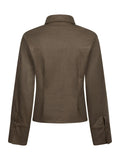 Rosa Faux Suede Shirt - Dark Brown