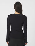 Clara Stitch Knit Blouse - Dark Navy