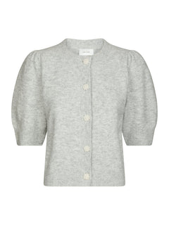Trudy Deco Knit Cardigan - Light Grey Melange