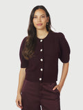 Trudy Deco Knit Cardigan - Wine