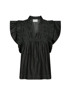 Jayla Denim Top - Black