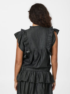 Jayla Denim Top - Black