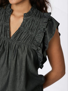 Jayla Denim Top - Black