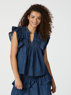 Jayla Denim Top - Blue