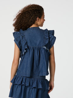Jayla Denim Top - Blue