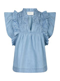 Jayla Denim Top - Light Blue