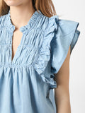 Jayla Denim Top - Light Blue