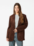 Namy Faux Suede Blazer - Brown