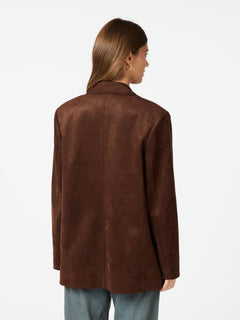 Namy Faux Suede Blazer - Brown
