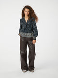 Ora Mini Border Blouse - Camel