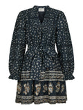 Siri Mini Border Print Dress - Camel