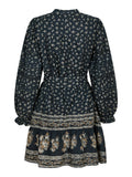 Siri Mini Border Print Dress - Camel