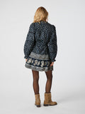 Siri Mini Border Print Dress - Camel