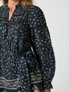 Siri Mini Border Print Dress - Camel