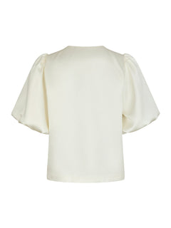 Aisa Dull Satin Blouse - Ivory