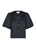 Aisa Dull Satin Blouse - Navy