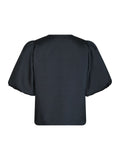 Aisa Dull Satin Blouse - Navy