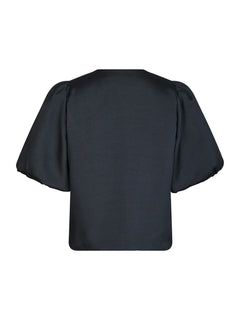 Aisa Dull Satin Blouse - Navy