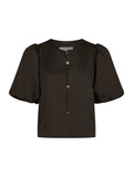 Aisa Dull Satin Blouse - Brown