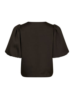 Aisa Dull Satin Blouse - Brown