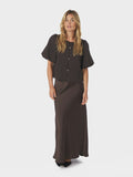 Aisa Dull Satin Blouse - Brown