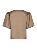 Aisa Dull Satin Blouse - Dark Taupe