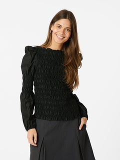 Polka Smock Shirt - Black
