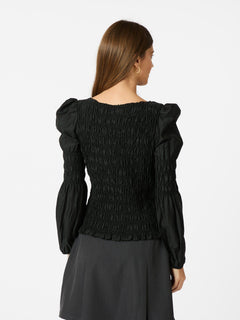 Polka Smock Shirt - Black