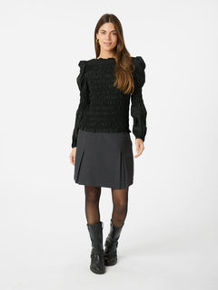 Polka Smock Shirt - Black