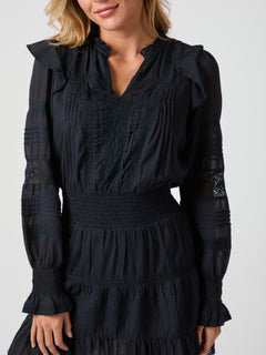 Aran S Voile Dress - Navy