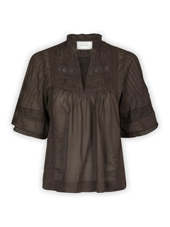 Siama S Voile Blouse - Dark Brown
