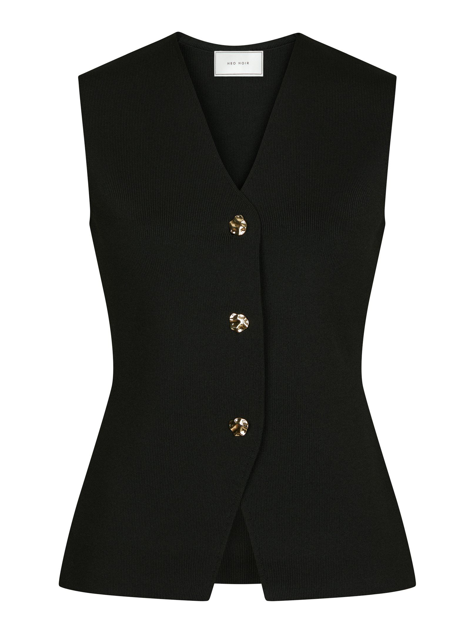 Sway Smooth Knit Waistcoat - Black