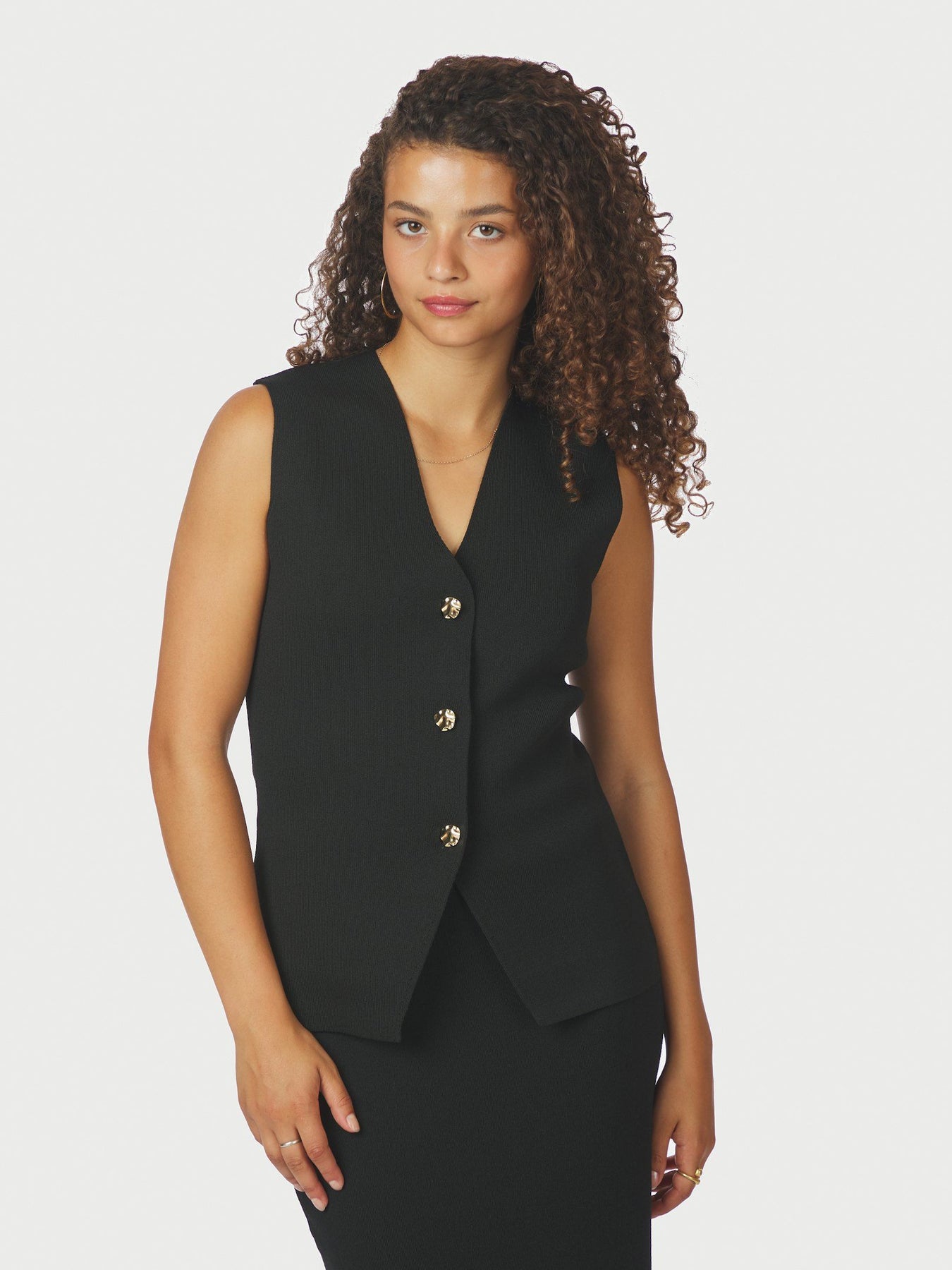 Sway Smooth Knit Waistcoat - Black