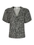 Irina Zebra Blouse - Black