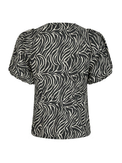 Irina Zebra Blouse - Black