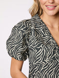 Irina Zebra Blouse - Black