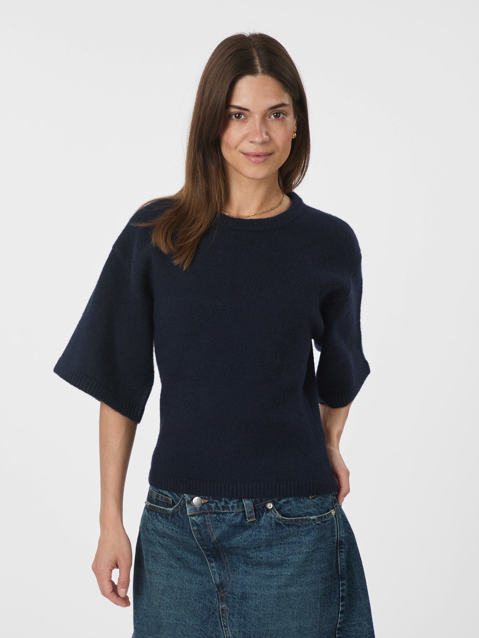 Asha Knit Tee - Navy