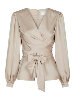 Rista Heavy Sateen Blouse - Champagne